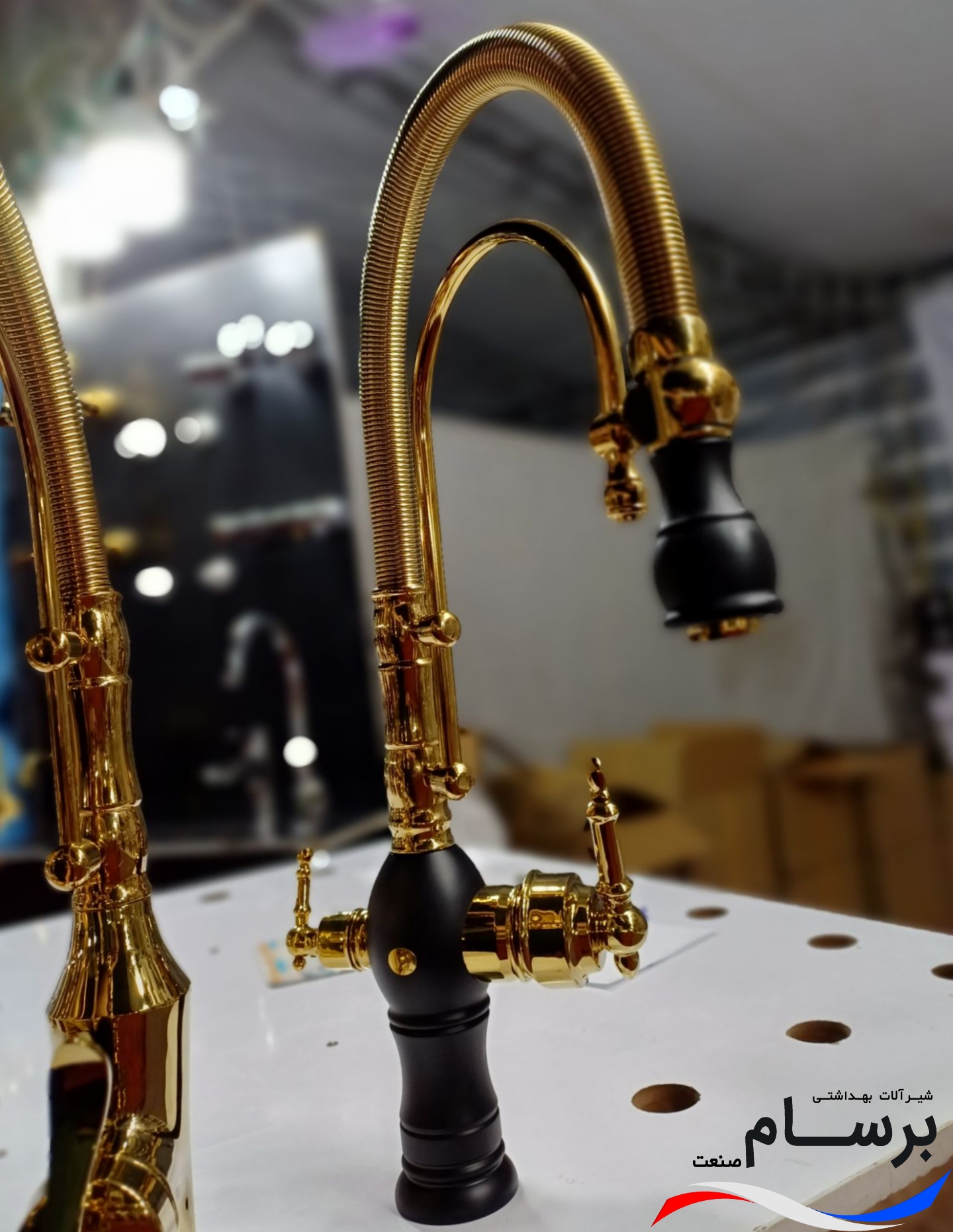 ظرفشویی تینا دو منظوره مشکی طلایی