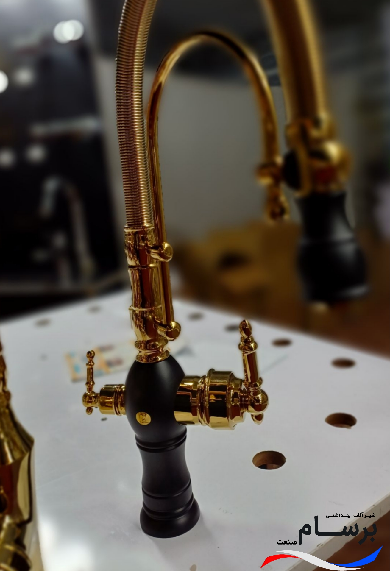 ظرفشویی تینا دو منظوره مشکی طلایی - Image 2