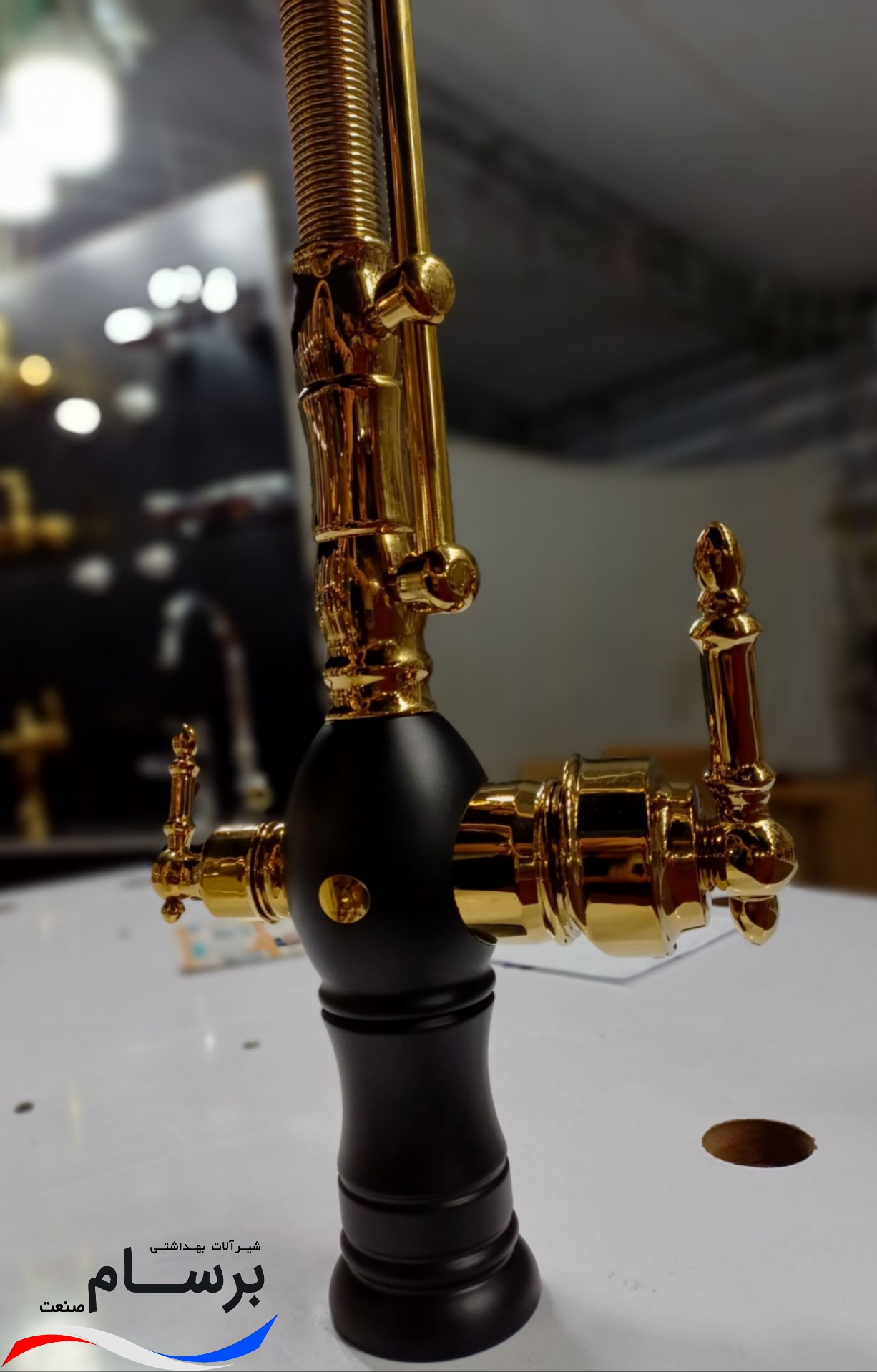 ظرفشویی تینا دو منظوره مشکی طلایی - Image 3